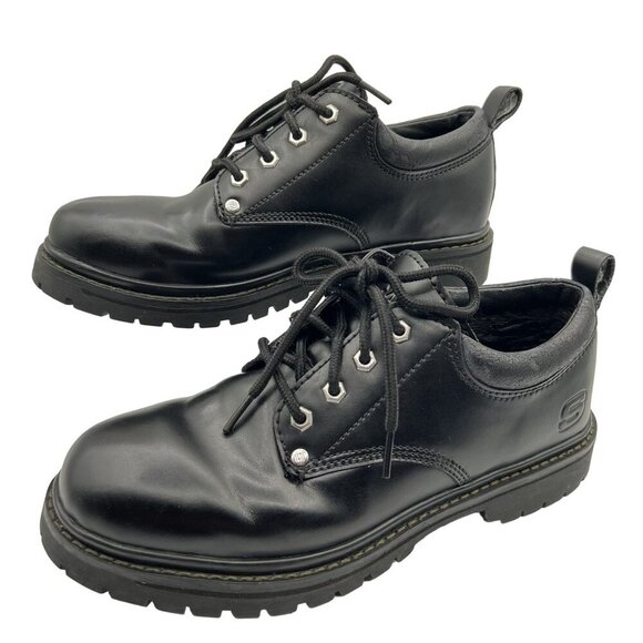 Skechers VTG 90s Y2k 9 Mens Chunky Jammers Grunge Black Lace Up creeper Shoes - Picture 1 of 16
